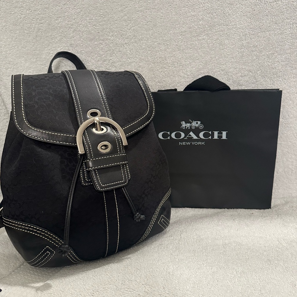 Coach soho black Y2K Mini C’s signature Backpack